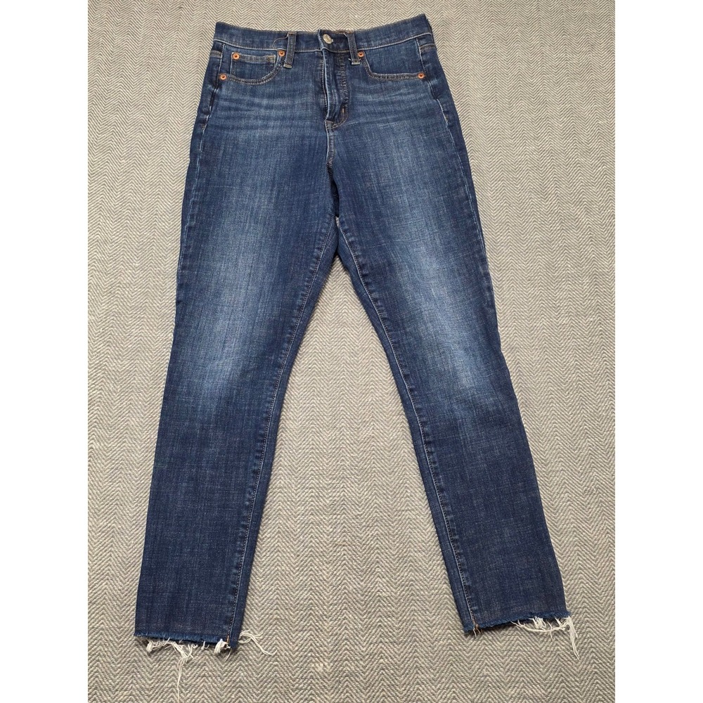 Gap True Skinny‎ Jeans Women Blue Denim Distressed Raw Hem Size 4 27